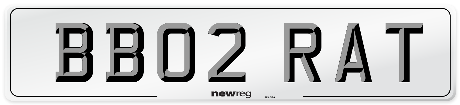BB02 RAT Number Plate from New Reg